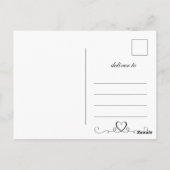 Elegante Kalligrafie Bruiloft Eenvoudige Save the  Briefkaart (Achterkant)