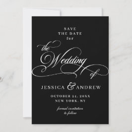 Elegante Kalligrafie Bruiloft Eenvoudige Save the  Date