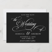 Elegante Kalligrafie Bruiloft Eenvoudige Save the Save The Date (Voorkant)
