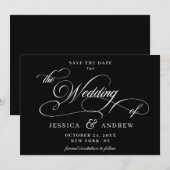 Elegante Kalligrafie Bruiloft Eenvoudige Save the  Save The Date (Voorkant / Achterkant)