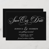 Elegante Kalligrafie Bruiloft Eenvoudige Save the  Save The Date (Voorkant / Achterkant)