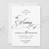 Elegante Kalligrafie Bruiloft Eenvoudige Save the Save The Date (Voorkant)