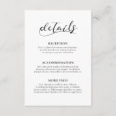 Elegante kalligrafie bruiloft gast informatie kaar informatiekaartje (Voorkant)
