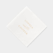 Elegante kalligrafie bruiloft goud folie servetten (Rechts)