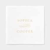 Elegante kalligrafie bruiloft goud folie servetten (Voorkant)