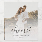 Elegante kalligrafie bruiloft gunst foto wijn etiket (Enkel label)