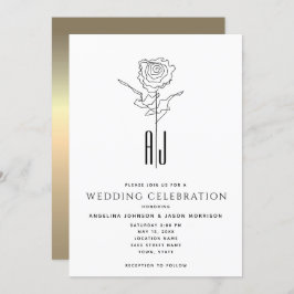 Elegante kalligrafie bruiloft kaart