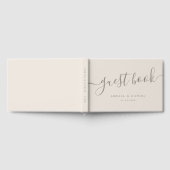 Elegante kalligrafie bruiloft lichtbruin gastenboek (Volledig)
