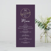 Elegante kalligrafie bruiloft menu (Staand voorkant)