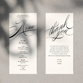 Elegante kalligrafie bruiloft menu Kaart