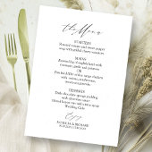 Elegante kalligrafie bruiloft menu Kaart