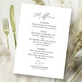 Elegante kalligrafie bruiloft menu Kaart