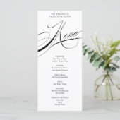 Elegante kalligrafie bruiloft menu Kaart (Staand voorkant)