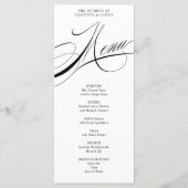 Elegante kalligrafie bruiloft menu Kaart (Voorkant)