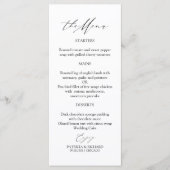 Elegante kalligrafie bruiloft menu Kaarten (Voorkant)