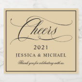 Elegante kalligrafie bruiloft mousserende wijn sparkling wijnetiket (Enkel label)