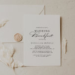 Elegante kalligrafie bruiloft ontbijt kaart<br><div class="desc">Deze elegante kalligrafie bruiloft ontbijt uitnodiging is perfect voor een rustiek evenement. Het eenvoudige en stijlvolle ontwerp is voorzien van klassieke en fancy scripttypografie in zwart-wit.</div>