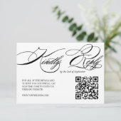 Elegante kalligrafie bruiloft QR-code RSVP-kaart RSVP Kaartje (Staand voorkant)