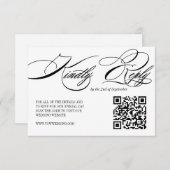 Elegante kalligrafie bruiloft QR-code RSVP-kaart RSVP Kaartje (Voorkant / Achterkant)
