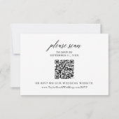 Elegante kalligrafie bruiloft QR-code RSVP-kaart RSVP Kaartje (Achterkant)