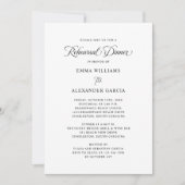 Elegante kalligrafie bruiloft repetitie diner zwar kaart (Voorkant)