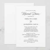 Elegante kalligrafie bruiloft repetitie diner zwar kaart (Voorkant / Achterkant)