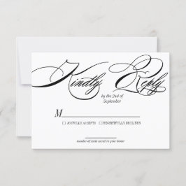 Elegante kalligrafie bruiloft RSVP-kaart RSVP Kaartje