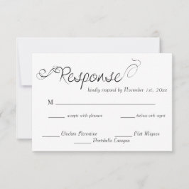Elegante kalligrafie bruiloft RSVP kaartje