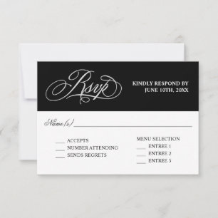 Elegante Kalligrafie Bruiloft RSVP met Entree