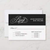 Elegante Kalligrafie Bruiloft RSVP met Entree (Voorkant)