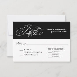 Elegante Kalligrafie Bruiloft RSVP met Entree Kaartje