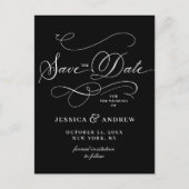 Elegante Kalligrafie Bruiloft Save the Date Briefk Briefkaart (Voorkant)