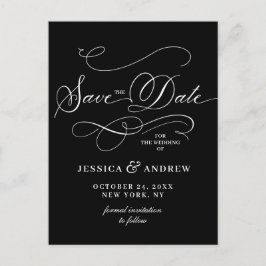 Elegante Kalligrafie Bruiloft Save the Date Briefk Briefkaart