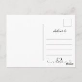 Elegante Kalligrafie Bruiloft Save the Date Briefk Briefkaart (Achterkant)