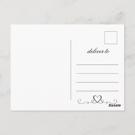 Elegante Kalligrafie Bruiloft Save the Date Briefk Briefkaart (Achterkant)