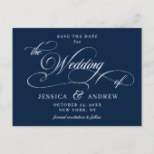 Elegante Kalligrafie Bruiloft Save the Date Briefk Briefkaart (Voorkant)