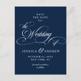 Elegante Kalligrafie Bruiloft Save the Date Briefk Briefkaart