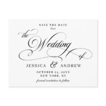 Elegante Kalligrafie Bruiloft Save the Date Briefk