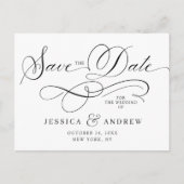 Elegante Kalligrafie Bruiloft Save the Date Briefk Briefkaart (Voorkant)