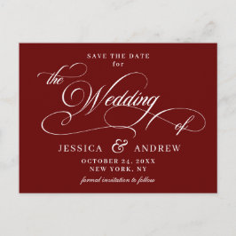 Elegante Kalligrafie Bruiloft Save the Date Briefk Briefkaart