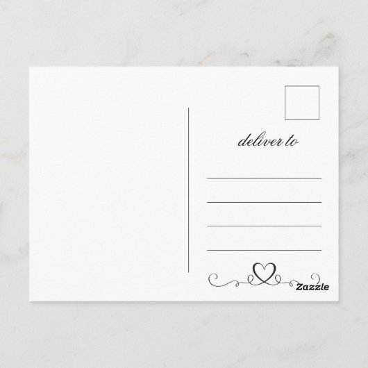 Elegante Kalligrafie Bruiloft Save the Date Briefk Briefkaart (Achterkant)