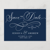 Elegante Kalligrafie Bruiloft Save the Date Briefk Briefkaart (Voorkant)