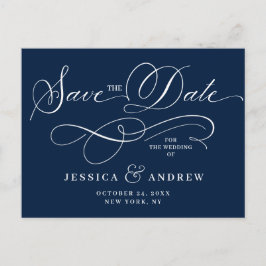 Elegante Kalligrafie Bruiloft Save the Date Briefk Briefkaart