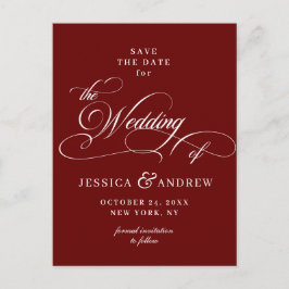 Elegante Kalligrafie Bruiloft Save the Date Briefk Briefkaart