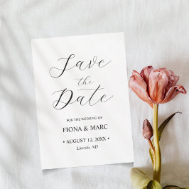 Elegante kalligrafie bruiloft save the date kaart