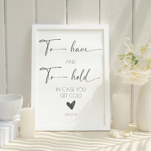 Elegante kalligrafie bruiloft te hebben en te houd reclamebord met voetstuk