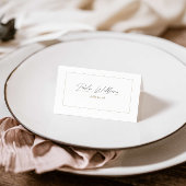 Elegante kalligrafie bruiloft tent plaats kaart plaatskaartje