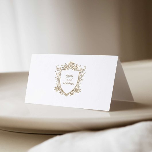 Elegante kalligrafie bruiloft tent plaats kaart plaatskaartje