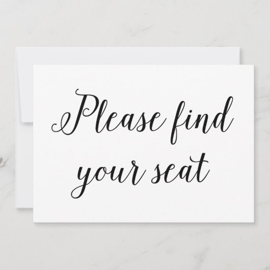 Elegante kalligrafie bruiloft vindt u uw plaats kaart (Voorkant)