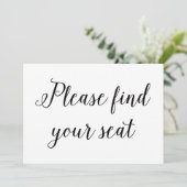 Elegante kalligrafie bruiloft vindt u uw plaats kaart (Staand voorkant)